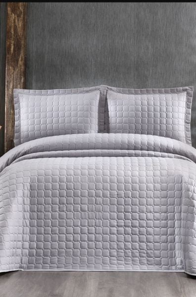 Estiva Çift Kişilik Yatak Örtüsü Takımı Gri