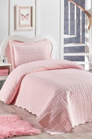 Tek Kişilik Microfiber Yatak Örtüsü Pudra