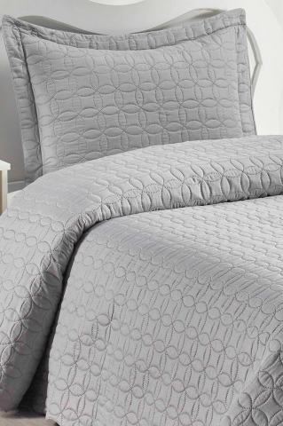 Tek Kişilik Microfiber Yatak Örtüsü Gri