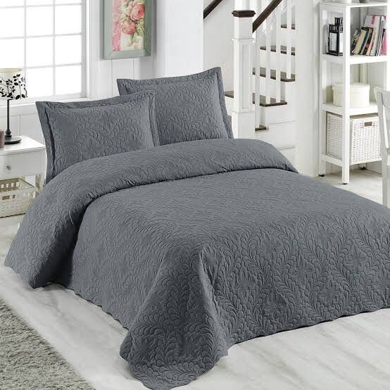 Çift Kişilik Microfiber Yatak Örtüsü Takımı Antrasit
