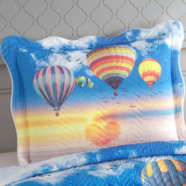 Tek Kişilik  Kapitoneeli  Yatak Örtüsü Takımı Ballon
